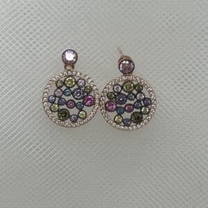 Pendientes de circonitas de colores