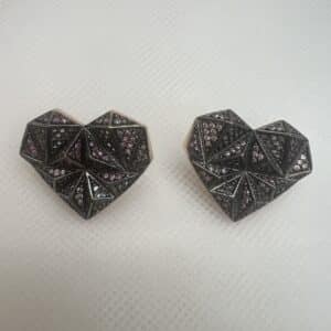 Pendientes de plata chapados en oro rosa con circonitas