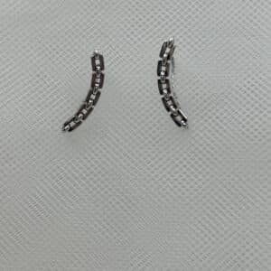 Pendientes trepadores de plata rodiada