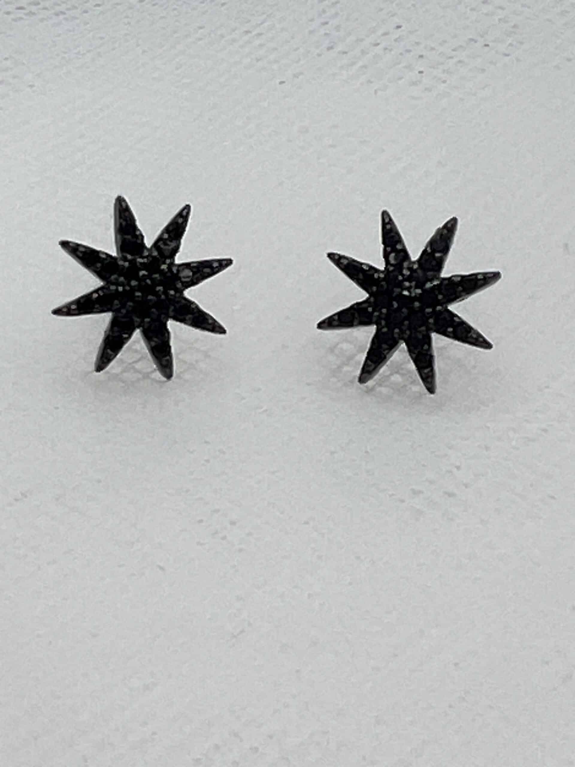 Pendientes de estrellas negras con circonitas