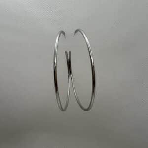 Pendientes aros de plata rodiados en oro blanco