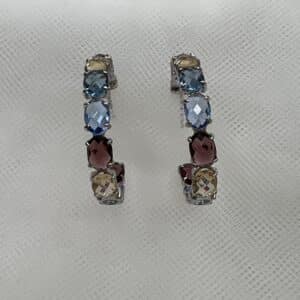 Pendientes de aro con circonitas de colores