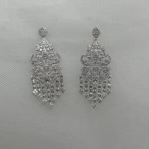 Pendientes de plata rodiados en oro blanco de circonitas