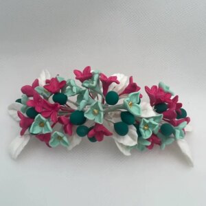 Tocado de flores de porcelana multicolor