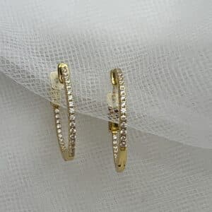 Pendientes aros de circonitas chapados en oro amarillo