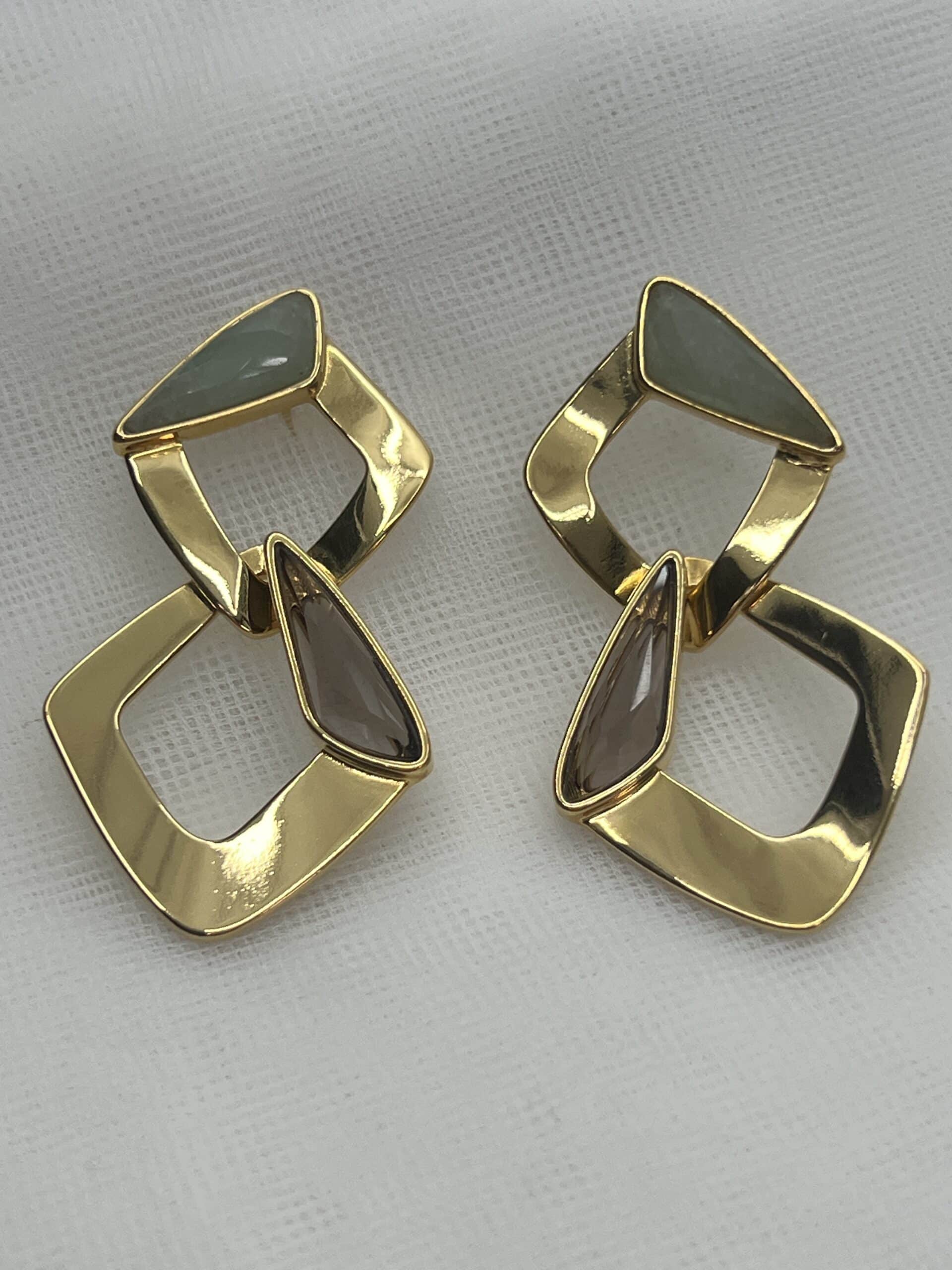 Pendientes largos piedra natural