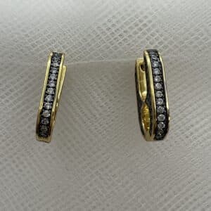 Pendientes de plata chapados en oro amarillo con circonitas
