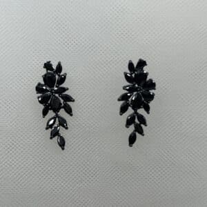 Pendientes de plata rodiados en negro con circonitas negras