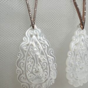 pendientes de plata con colgante de nacar