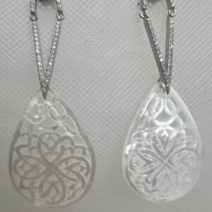pendientes de plata con colgante de nacar